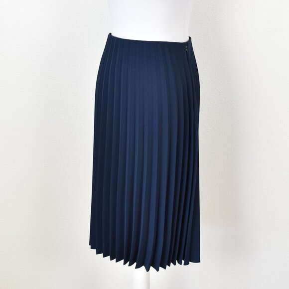 Everlane Pleated Navy Blue Midi Skirt - 2 - Picture 3 of 8